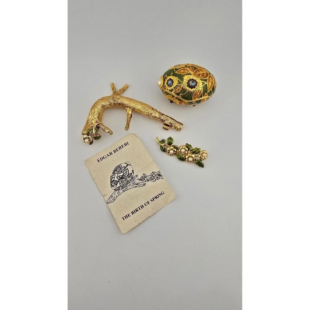 Edgar Berebi Limited Edition Trinket Egg Brooch Set